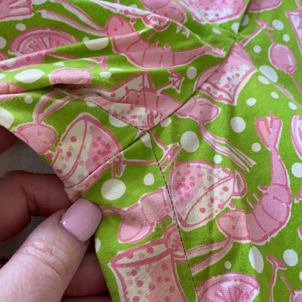 Lilly Pulitzer 10” high rise vintage y2k 90’s crop pants pineapple crawfish 8 - Picture 10 of 11